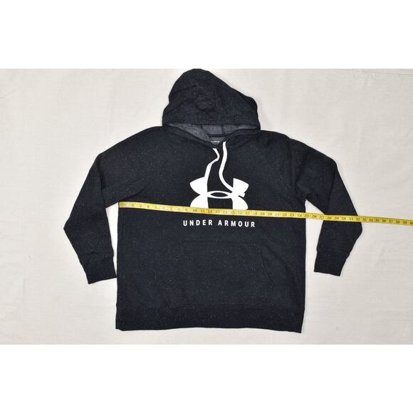 Under Armour Men's Plus Size 1X Hoodie Loose Fit Logo Black White Speckle - Picture 4 of 8